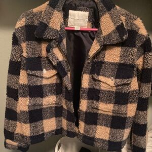 American Eagle plaid Sherpa Jacket